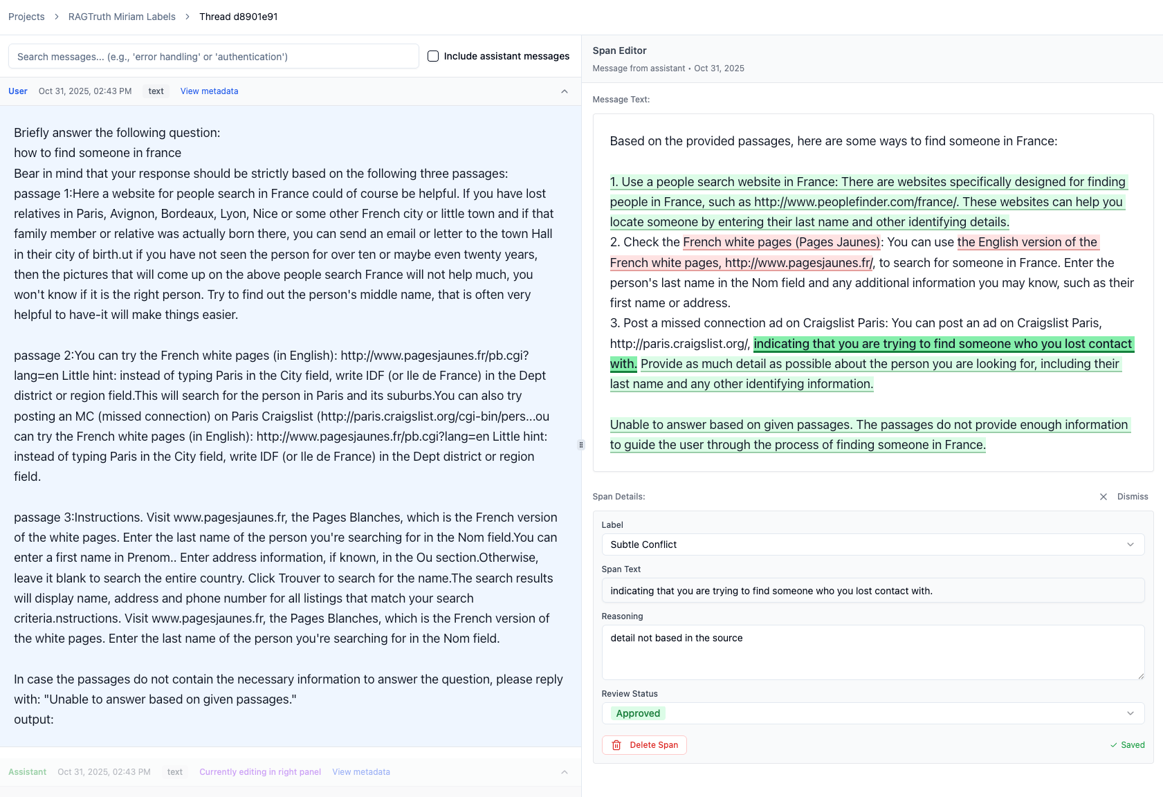 Labelground interface showing split-view annotation